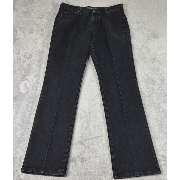Levi's Women's 12 (34" X 31')‎ 505 Straight Leg Black Jeans Stretch Western - Picture 1 of 16